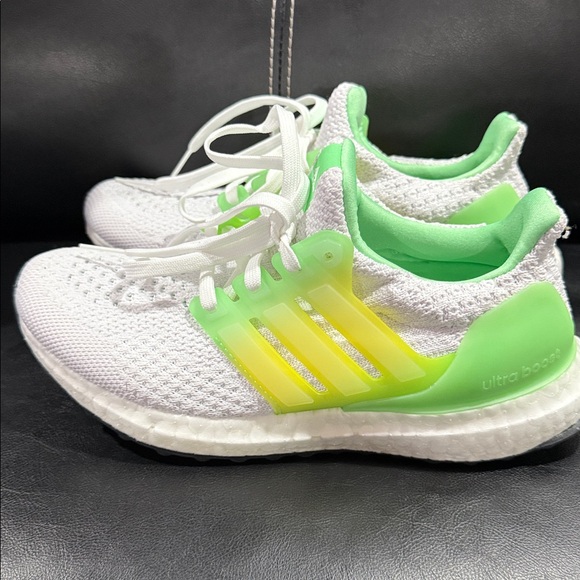 Adidas Kids White and Lime Green Sneakers - Picture 4 of 6